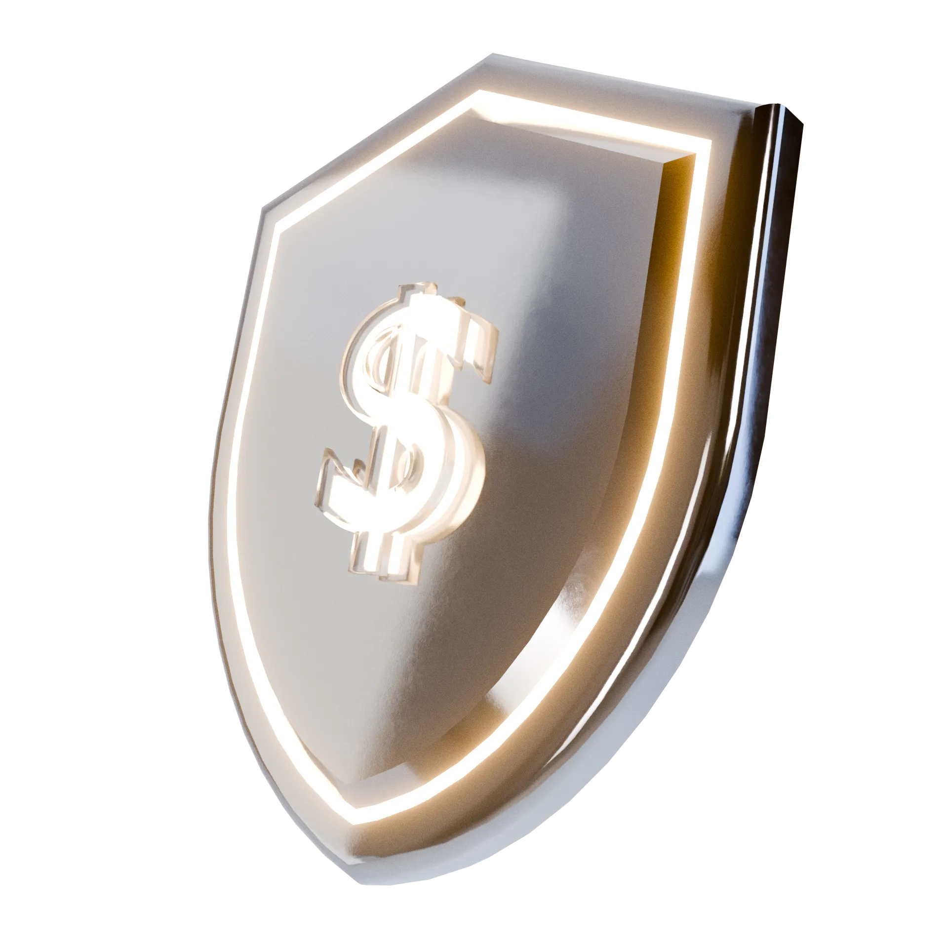 Futuristic shield with dollar sign